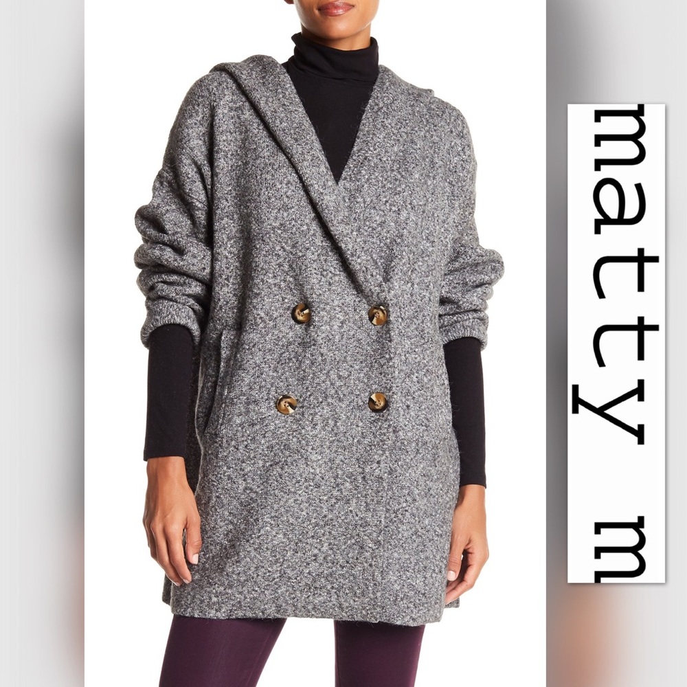 Matty M - Double-Breasted Knit Coat